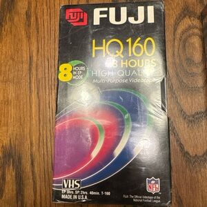 Two FUJI HQ160 VHS Videotape - Black with Multicolor Graphics